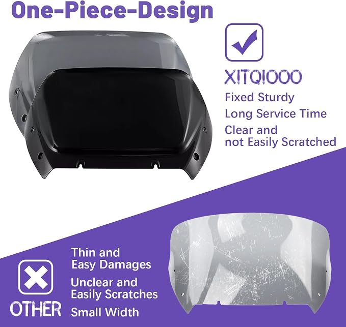 Compatible with 2023 2024-2026 Road Glide Windshield 12" Windscreen for Harley road glide CVO/SE FLTRXSE 2023 FLTRX 2024 CVO ST FLTRXSTSE 2024 Harley Accessories, Black