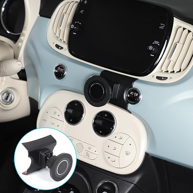 HAPPYHORSE Car Phone Mount Compatible with Fiat 500 2007-2023，Car Center Console Mobile Phone Bracket Phone Holder Phone Mount Mount with Self-Adhesive Base Accessories (Style C)