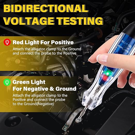 101PCS Automotive Test Light Probe Kit, 3-72V DC LED Digital Automotive Circuit Tester, Car Retainer Clips & Fastener Remover & Terminal Pin Removal Tool Set with Black Carrying Case
