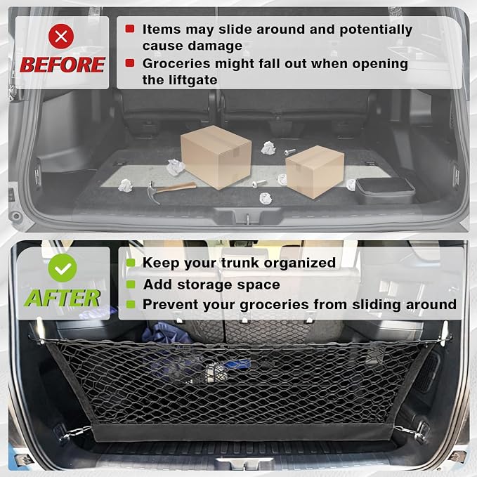 Muslogy Center Console Organizer & Cargo Net Compatible with 2025 Toyota 4Runner Accessories