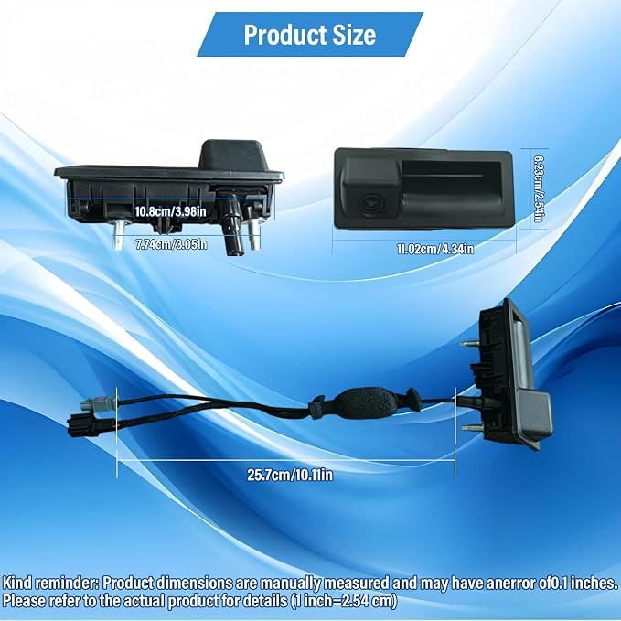 5N0827566AL Rear View Backup Camera Compatible with Tiguan 2.0L 2012-2017 Compatible with Audi A3/S3 1.4L 2.0L 2015-2020 AU196010 5N0827567AB Car Trunk Handle Backup Camera