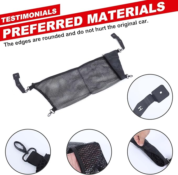 Frunk Cargo Net Compatible with Hummer EV 2022-2026 SUV/SUT, Front Trunk Organizer Envelope Style Storage Stretchable, Highly Elastic Frunk Cargo Net with Metal Hooks