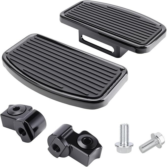 Motorcycle Rider Footboard Front Footpegs for Indian Scouts/Sixty/Bobber 2015-2024, Aluminum Anti-Slip Wide Foot Pegs Footrest Driver Floorboards Motorbike Highway Accessories (Black)