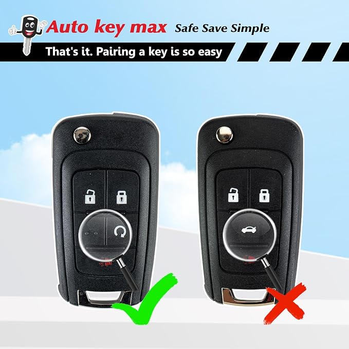 Programmable Keyfob, Replacement Car Keys and Fob DIY Programmer Kit for Chevy Camaro Equinox Terrain Cruze Malibu Remote Star OHT01060512
