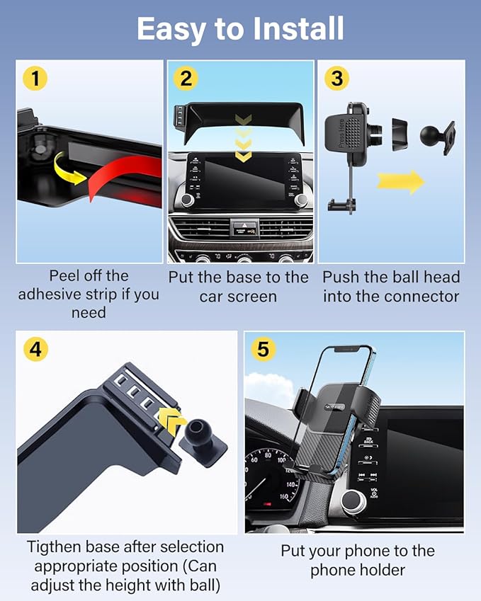 Phone Holder for Nissan Rogue 2021-2025/Altima 2019-2025/Sentra 2020-2025 Accessories 8-Inch Screen Fixed Clip, Automobile Cradles Phone Mount, Cell Phone Base Not Block Air Vent (Not for Sentra S)