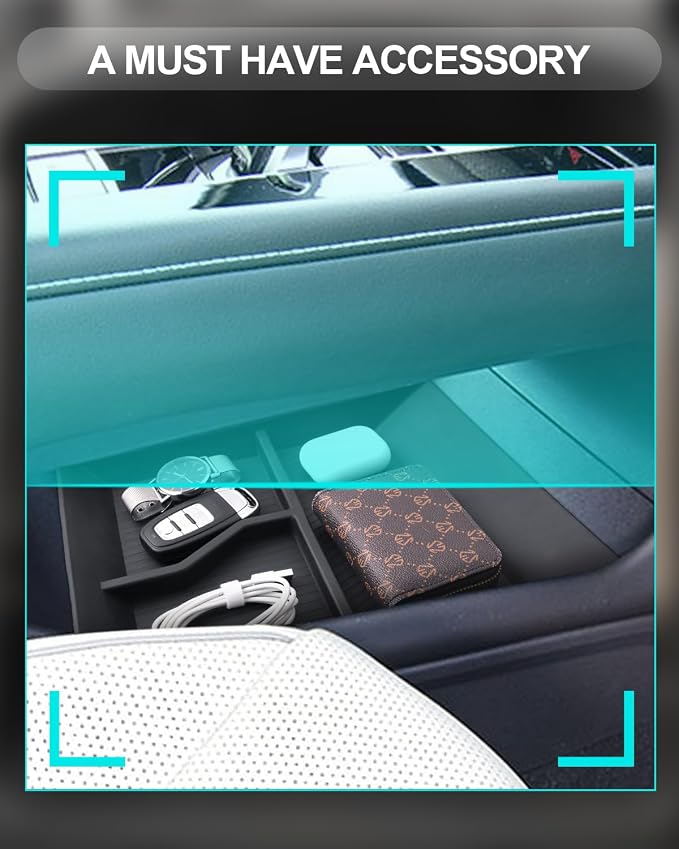 CDEFG for 2024 2025 2026 Volkswagen Atlas Center Console Organizer Tray for 2024 2026 VW Volkswagen Atlas 2025 SEL R-Line SE Accessories Lower Console Storage Box(Not for Atlas Cross Sport)