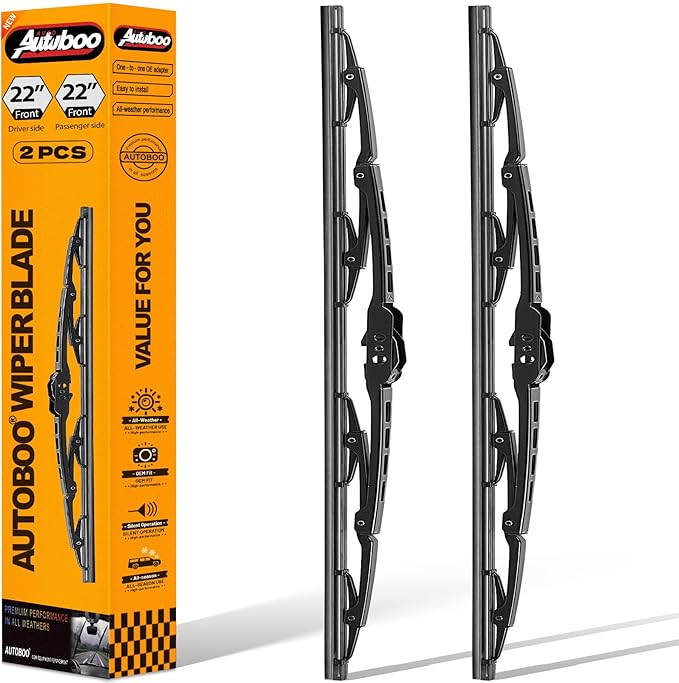 AUTOBOO 22"+22" Windshield Wipers Replacement for 1996-2024 GMC Savana 1500 2500 3500 4500 -Original Factory Quality Wiper Blades (Pack of 2)