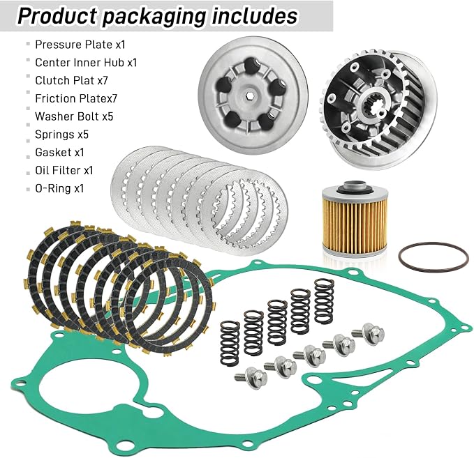 Clutch & Gasket Kit Compatible with Yamaha V Star 650 XVS650 1998-2016