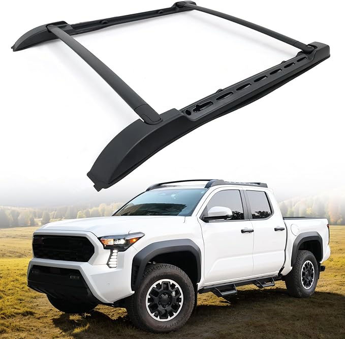 260LBS Aluminum Roof Rack Cross Bars Fit for 2024 2025 2026 Toyota Tacoma Double Cab | Heavy-Duty, Waterproof & Rustproof | for Kayak, Bike, Snowboard Low Profile OE Style Tacoma Storage Accessories