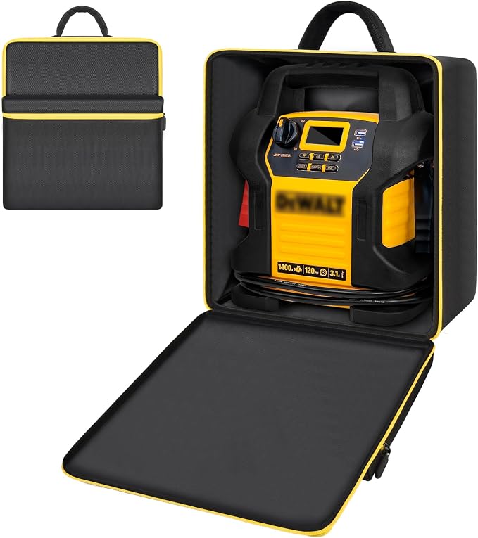 Car Battery Jump Starter Bag Compatible with DEWALT DXAEJ14 Digital Port + Impact Driver Bag Case Compatible with DEWALT 20V MAX XR DCF900P1 DCF900B DCF891B DCF961B DCF899B Cordless Impact Wrench Kit