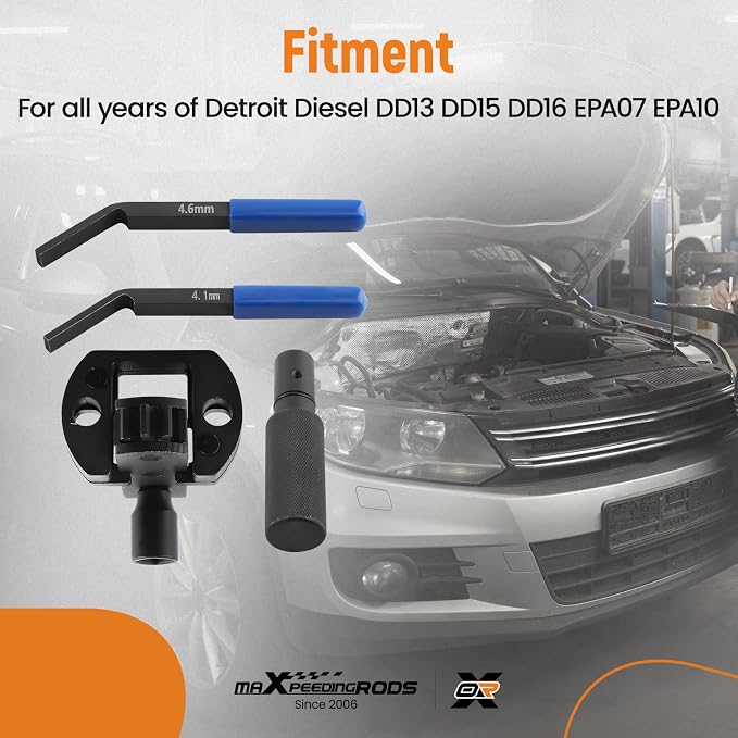 maXpeedingrods 4.6MM & 4.1MM Engine Brake Adjustment Tools with Engine Barring Tool/TDC Locating Pin for Detroit Diesel DD13 DD15 DD16 EPA07 EPA10, W470589042300 W470589022300 W47058900150