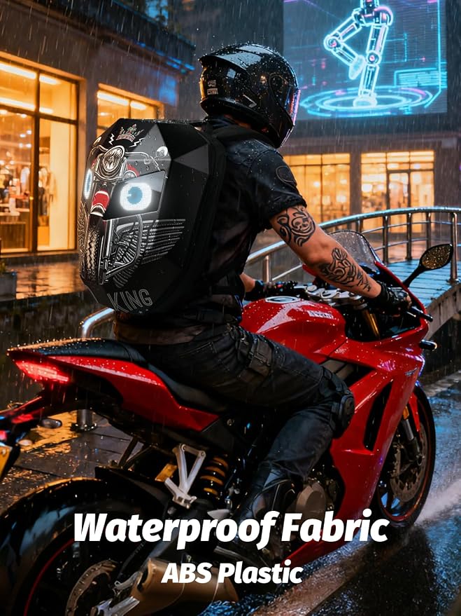Gelrova Motorcycle Backpack with LED Eyes, MultiColor