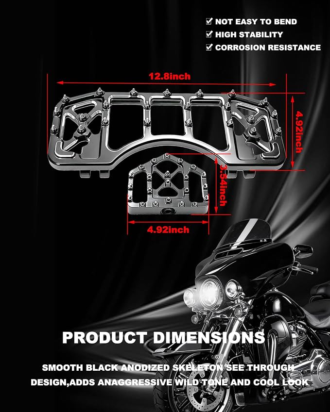 Motorcycle Floorboards Driver Passenger Footboards Set Stretched Foot Pegs For Dyna FLD/Electra Road Street Glide/Softail/Road King/Trike/Ultra Limited