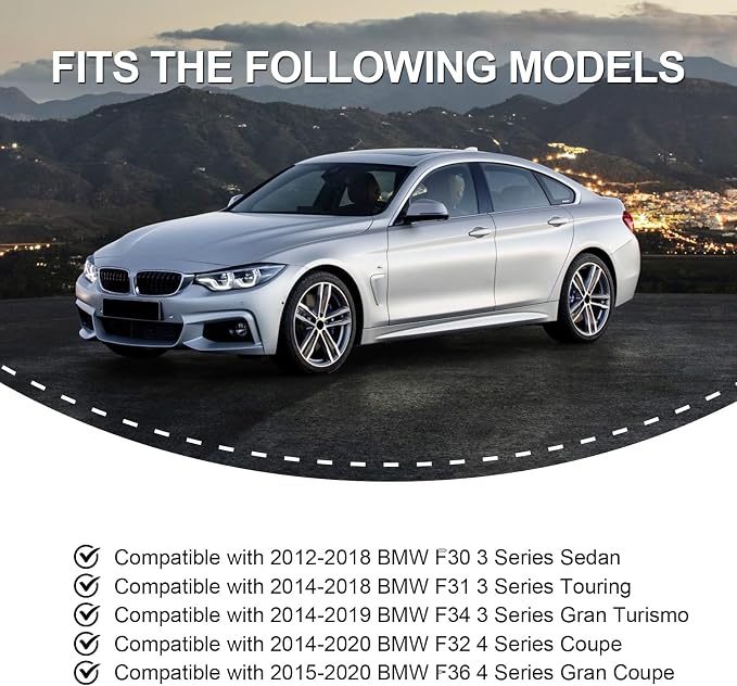 Real Carbon Fiber Center Console Trim Kit Compatible with 2012-2019 BMW 3 Series F30 F31 F34, 2014-2020 BMW 4 Series F32 F36, Gear Shift Panel & Multimedia Button Cover – Not Fit F33
