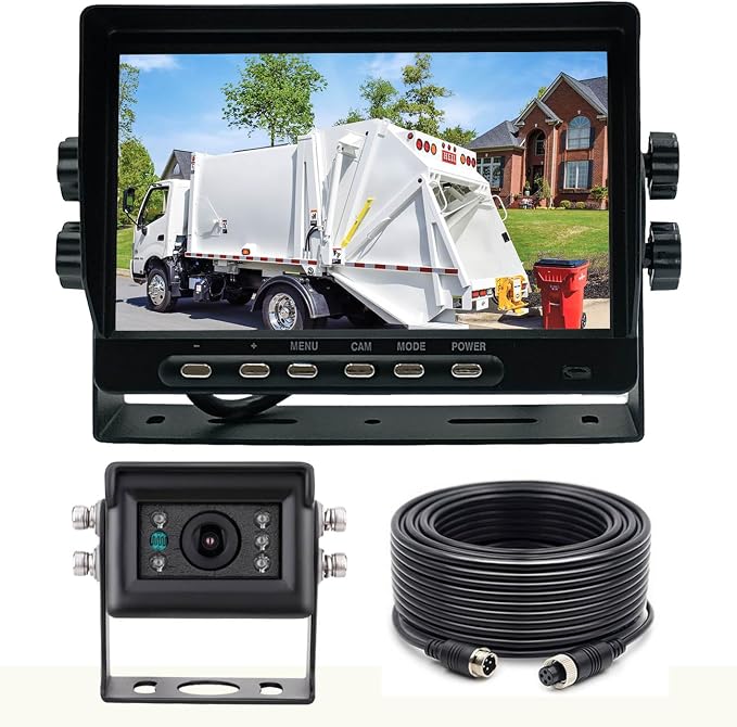 7" AHD 1080P Wired Reverse Rear View Backup Camera System,Guide line,IP69K Waterproof Camera, Night Vision, Vibration-Proof 10G for Tractor/Truck/Cargo Van/Excavator/Skid Steer/Heavy Equipment