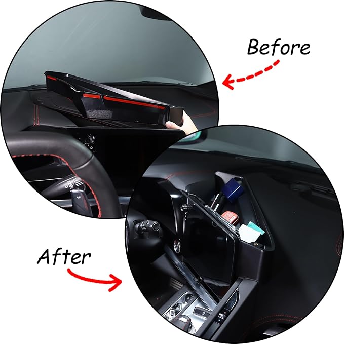 TOYCIDFG Dashboard Storage Tray Behind Navigation Screen with Phone Holder for Corvette C8 Stingray 2020-2026, Center Console Car Organizer Tray Interior Accessories (Only Tray)