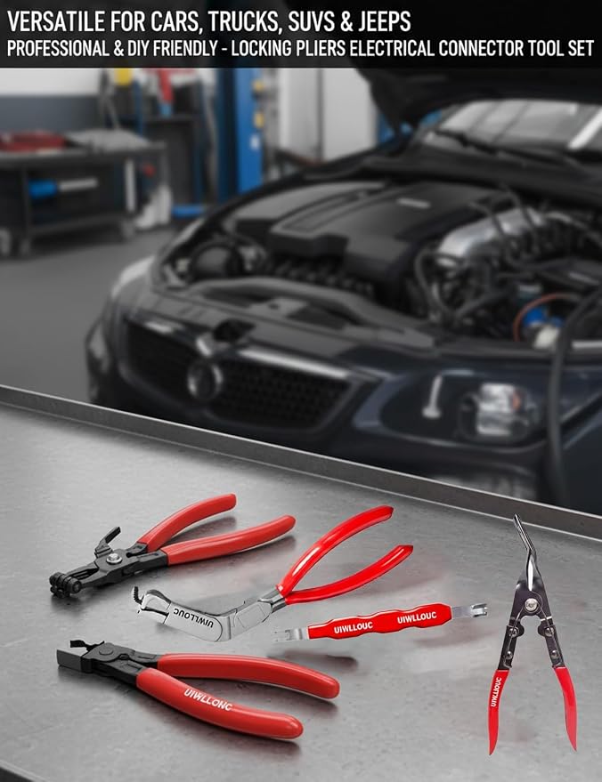 5-Piece Automotive Electrical Disconnect Pliers Kit, Terminal Connector Separator Removal Tool, Trim Clip Hose Clamp Plug Release Car Specialty, Professional Car Trim Repair Kits