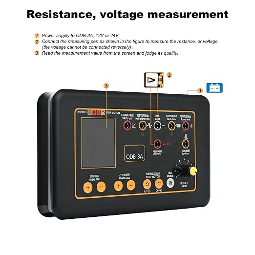 QDB-3A Ignition Coil Tester, Drive Automobile Ignition Coil Tester Tool, Injector Solenoid Valve Tester, for Idling Stepper Motor Automobile Fault Detector, 1.8” Color Display