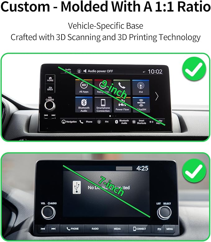 Wireless Charging Car Phone Holder for Honda HRV HR-V/CRV CR-V Hybrid 2023-2026, 7/9" Screen Fixed Clip, 360° Rotation Car Phone Mount Compatible with MagSafe
