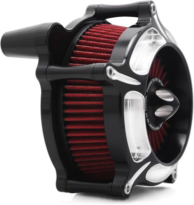 For harley air cleaner filter Sportster Softail Touring street road king glide Dyna for harley davidson air intake filters (Contrast Cut - Red Filter, C-For Touring 08-16, Softail 16-17)