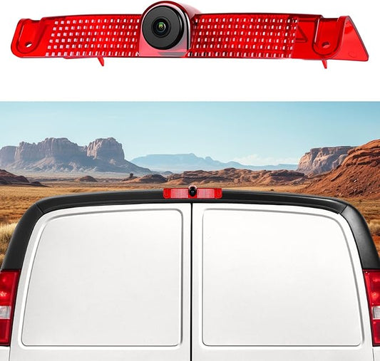 Back Up Rear View Camera for Chevrolet Chevy Express Van/GMC Savana Van 2003-2017 Parking Assist Reverse Camera AHD/CVBS Night Vision Wide Angle Waterproof Brake Light Roof Mount Cam