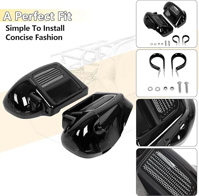 ECOTRIC Water-cooled Lower Vented Leg Fairing Compatible with 2014-UP Harley Davidson Touring Road King Road Glide Street Glide Glove Box
