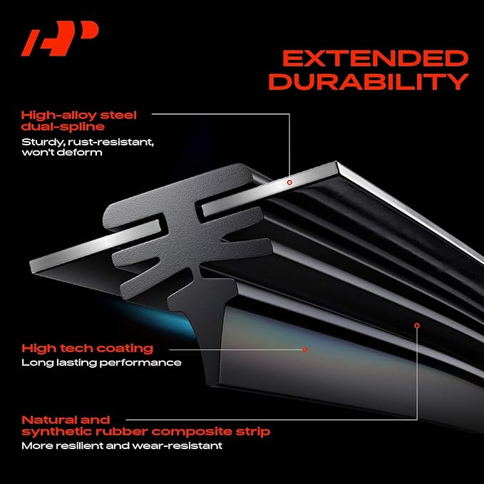 A-Premium 26"+16"+12" Windshield Wiper Blades Compatible with Nissan Kicks 2018-2024 - Front Rear Wipers Blade Set for Hook/Snap Claw Arm Connector, with Wear Indicator & Towel (Pack of 3)