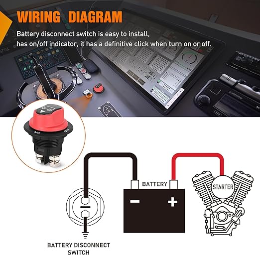 Nilight Battery Disconnect Switch 100A Master Disconnect Isolator 12V-48V On Off Power Cutoff Switch Waterproof Heavy Duty for Marine Boat Car RV ATV UTV Yacht, 2 Years Warranty