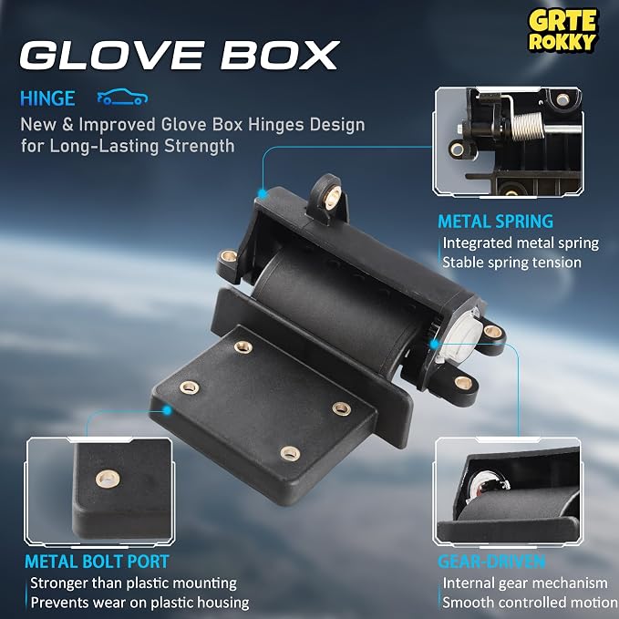 Inner Fairing Media Glove Box Hinge Left & Right Set Compatible with Harley-Davidson All Road Glide FLTR 2015-2024, Media Storage Lid Hinge Replacement 76000398, 76000436, 76000398-00