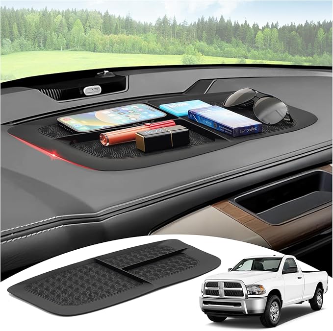 Autorder Dashboard Mat for 2011-2018 Dodge Ram 1500 2500 3500 Accessories Anti-Slip Mat Silicone Dash Mat for Ram Dash Liner Pad