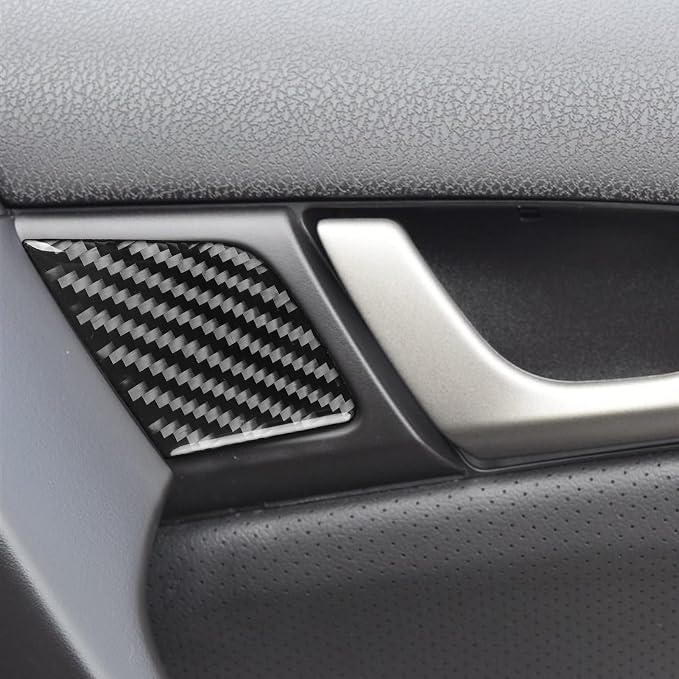 Black Soft Carbon Fiber car Interior Passenger Door Decoration 1/Piece Decorative Sticker Suitable for Acura TSX 09-14 Carbon Fiber car Interior