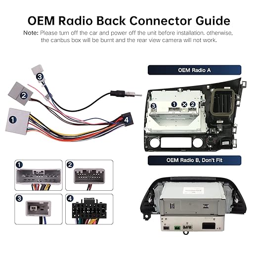Car Radio Wiring Harness Connector for Honda Civic 2006-2011, CRV 2007-2011, Pilot 2009-2011 - 16 PIN Radio Power Cable Fit Aftermarket Android Head Unit, Retains Steering Wheel Control, FM AM