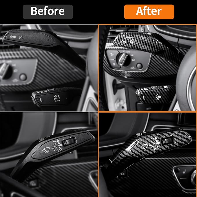 Steering Lever Cover Compatible with Audi Q5 2018-2025, Steering Wheel Column Shift Paddle Cover for Audi Q5 Sportback, Steering Wheel Shift Lever Rod Trim, NO Lane Keeping Function