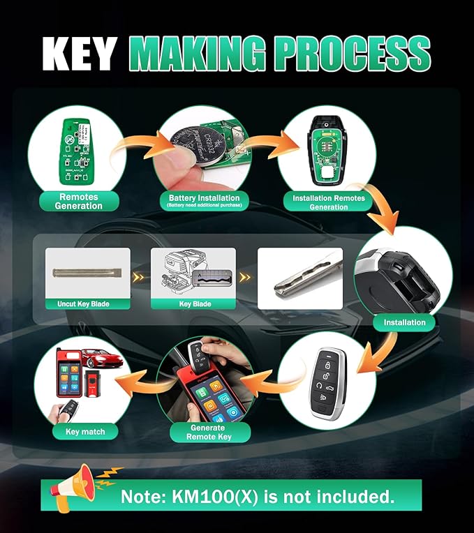 Autel MaxiIM IKEY IKEYAT5TPR Programmable Smart Key Replacement 5 Buttons Lock Unlock Air Suspension Remote Start Panic Buttons OE-Quality for 700+ Vehicles OBD Learning 40 meters/130 feet