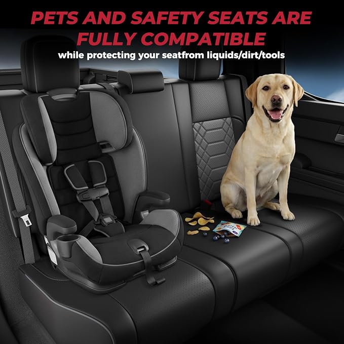 FREESOO Tacoma Car Seat Covers Fit for Toyota Tacoma 4th Gen 2024 2025 2026 Double Cab SR, SR5, Limited, TRD Sport/Off-Road,Trailhunter Full Covered (5 Seats/BlackGrey)