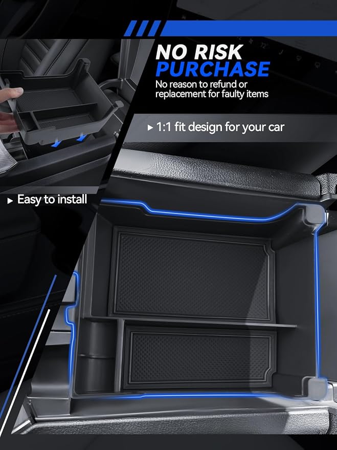 for Ford Edge Center Console Organizer Ford Edge 2021-2024 2025 Accessories Armrest Tray Middle Storage Box Insert Container Durable ABS Plastic