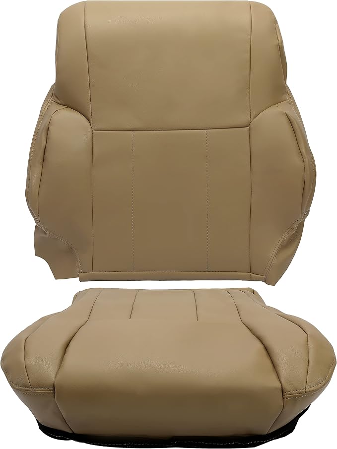 ALMULOO Seat Bottom Cover & Seat Back Cover Tan Compatible with 1996-2002 Toyota 4Runner – Left or Right Side – Artificial Leather Replacement Set
