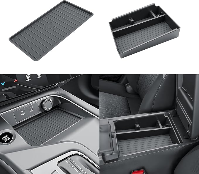 SKTU 2Pack 2026 Sentra Center Console Organizer for 2026+ Sentra (S/SV/SR/SL) Wireless Charging Mat & Console Tray 2026 Sentra Accessories Non-Slip Pad ABS Insert Tray with Coin and Sunglasses Holder