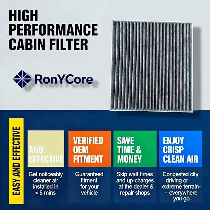 87139-52020 Premium Cabin Air Filter with Activated Carbon, for Select Jaguar Land Rover Lexus Toyota Models