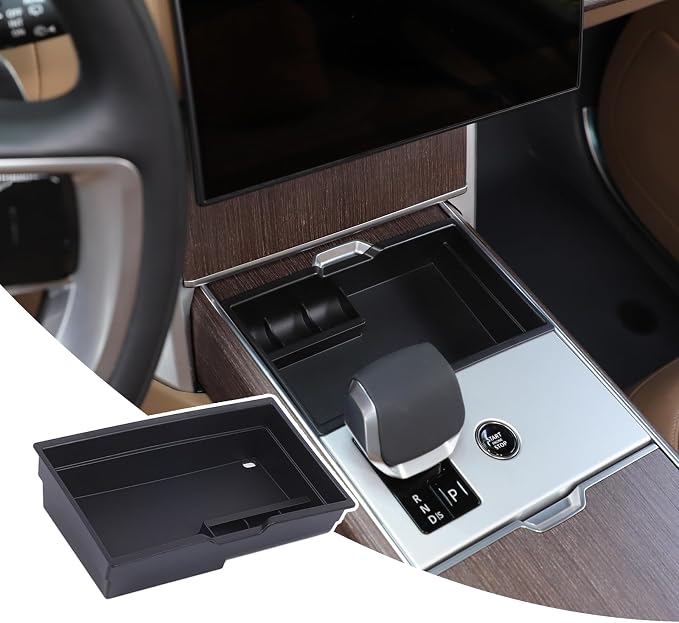 Center Console Storage Box Tray Compatible with Land Rover Range Rover Vogue 2023 2024 2025 2026 Accessories, Center Console Organizer Tray Front Gear Shift Panel Storage Box