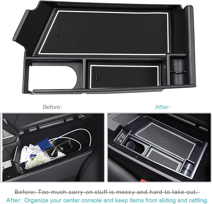 CDEFG Center Console Accessory Organizer for 2020 2021 2022 2023 2024 Cadilac CT5 ABS Material Armrest Box Insert Tray