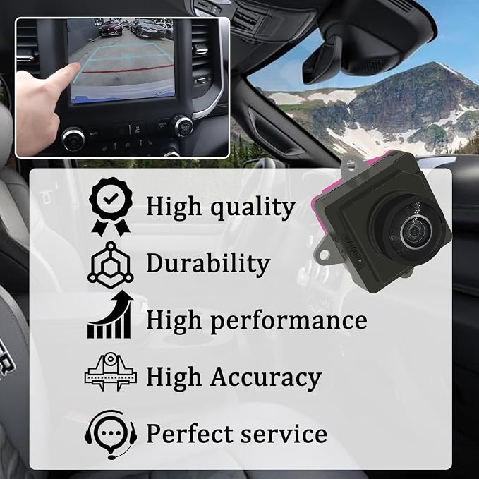04672735AB 04672735AD Rear View Camera Compatible with Dodge Ram 2500 3500 6.4/6.7L 2019-2023,Reverse Backup Camera Assist Camera Reversing Camera
