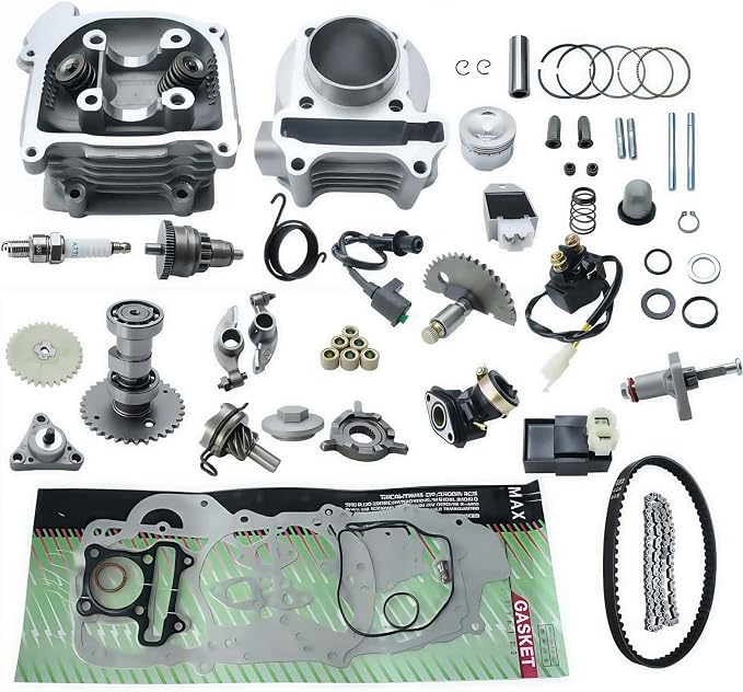 47mm Big Bore Complete Cylinder Rebuild Kit Head Comp fit for 4 Stroke GY6 49cc 50cc 139QMA 138QMB Engine Parts Chinese ATV Quad Scooter Go Kart (64mm standard valve)