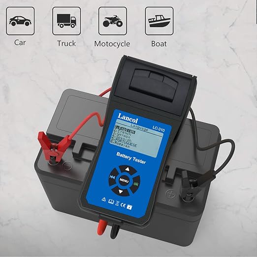 Lancol Car Battery Tester with Printer 12V Automotive Load Tester Alternator Tester Auto Digital Analyzer Tool Charging Cranking System Tester for Car Truck Motorcycle ATV SUV Boat Yacht