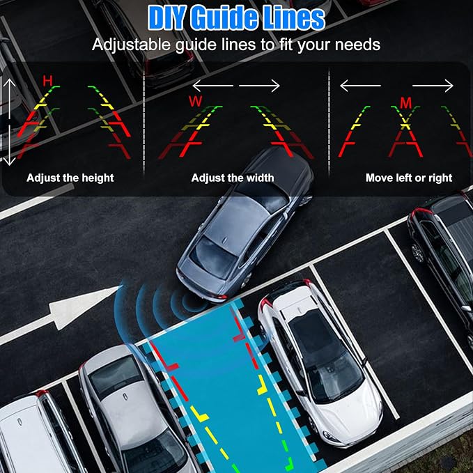 Wireless Backup Camera System Rear View Camera Monitor Kit HD 1080P Reverse Cameras for Truck Car Pickup RV Camper Waterproof Night Vision