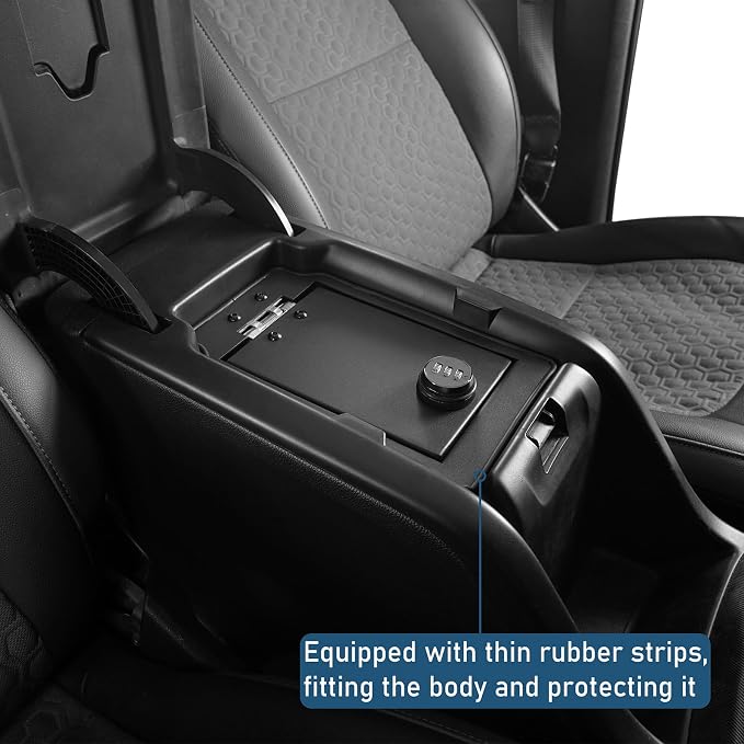 Hooke Road Colorado Center Console Safe Lockbox Insert Armrest Organizer Compatible with 2015-2022 Chevy Colorado & GMC Canyon, Black Password Lock Box