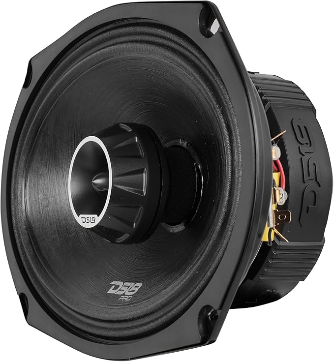 DS18 PRO-ZT Pro Audio Coaxial Midrange Speakers with Built-in Bullet Tweeter, 4-Ohms, Water Resistant - Black Metal Mesh Grill Included (1 Speaker) (6x9 inches)
