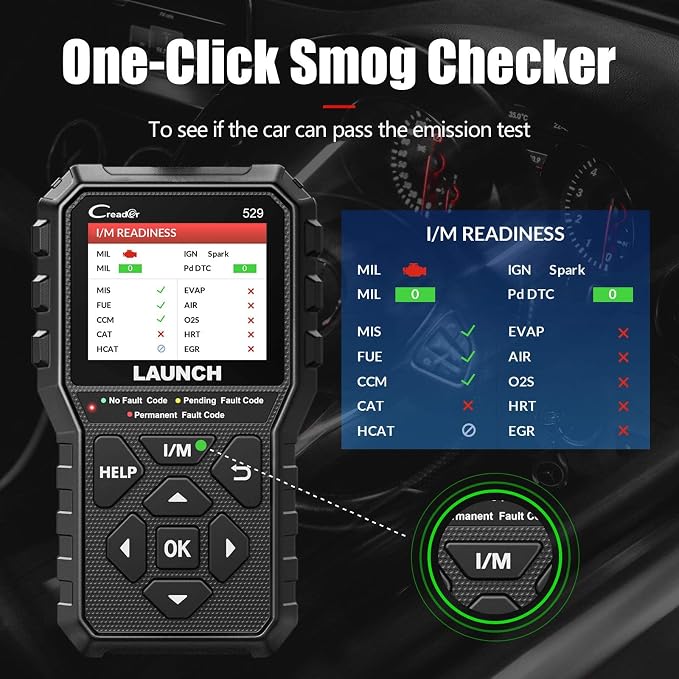 2026 NEW Launch OBD2 Scanner CR529 Code Reader Check Engine Light for All OBDII Car After 1996 Full OBD2 Functions Mode 8, I/M Readiness DTC Lookup Lifetime Free Update Scan Tool [Upgrade Version]