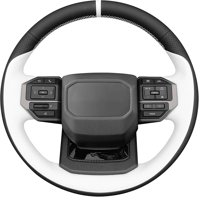 MEWANT Hand Stitch Steering Wheel Cover for Toyota Land Cruiser 2024-2026, Custom Fit DIY Wrap Interior Accessories