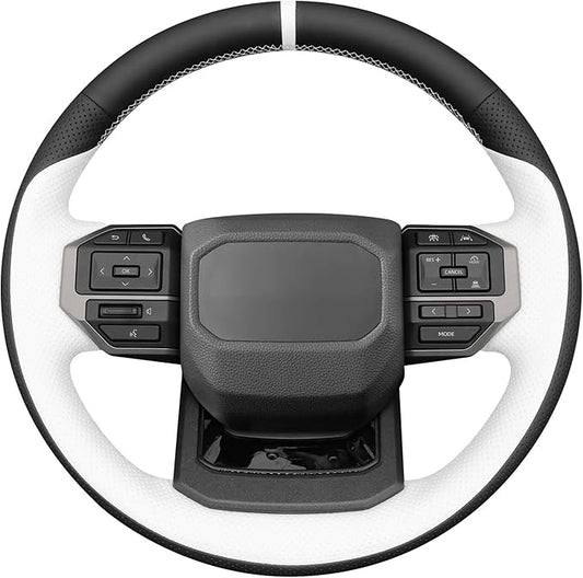 MEWANT Hand Stitch Steering Wheel Cover for Toyota Land Cruiser 2024-2026, Custom Fit DIY Wrap Interior Accessories